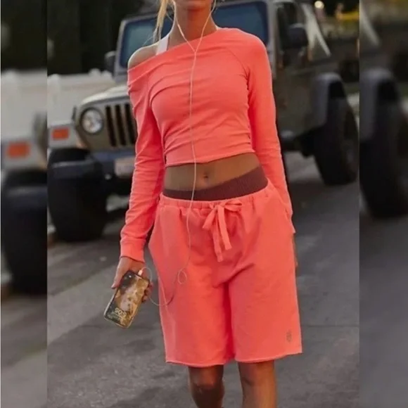 Bright Orange Two-Piece Lounge Set - Picture 3 of 4